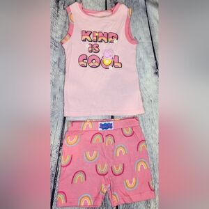 Komar Kids LLC, Pink with Peppa Pig design shorts with tank top pajamas, 3T